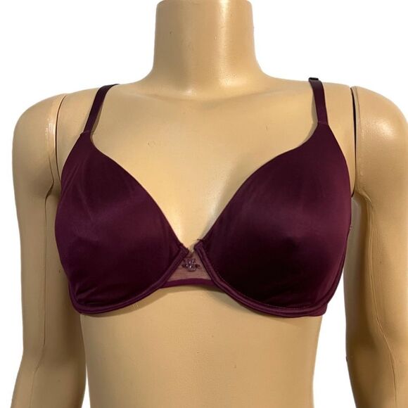 Victoria’s Secret Supersoft Satiny Fabulous unlined semi demi bra burgundy wine - Picture 4 of 4